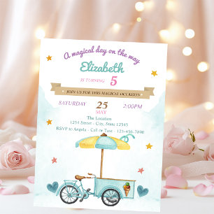 Invitación Bicicleta de Helado,Conos, Cumpleaños 