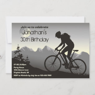 Invitación Bicicleta de montaña con pleno cumpleaños en bicic
