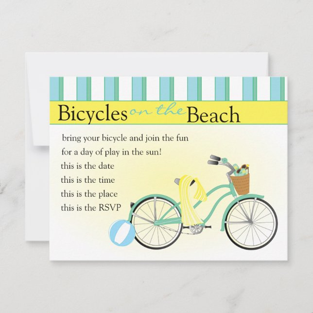 Invitación Bicicleta de playa (Anverso)