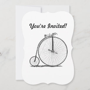 Invitación Bicicleta de rueda alta Penny Farthing