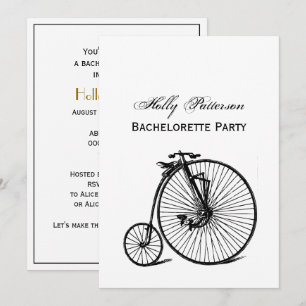 Invitación Bicicleta de velocípedo vintage Penny Farthing