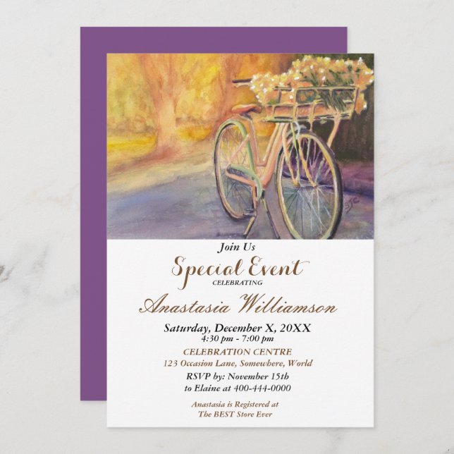 INVITACIÓN BICICLETA EN EL EVENTO DEL FIESTA DEL PARQUE (Anverso / Reverso)