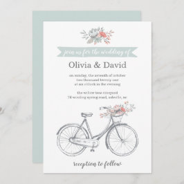 Invitación Bicicleta Flor Boda Jardín de Primavera Romántica