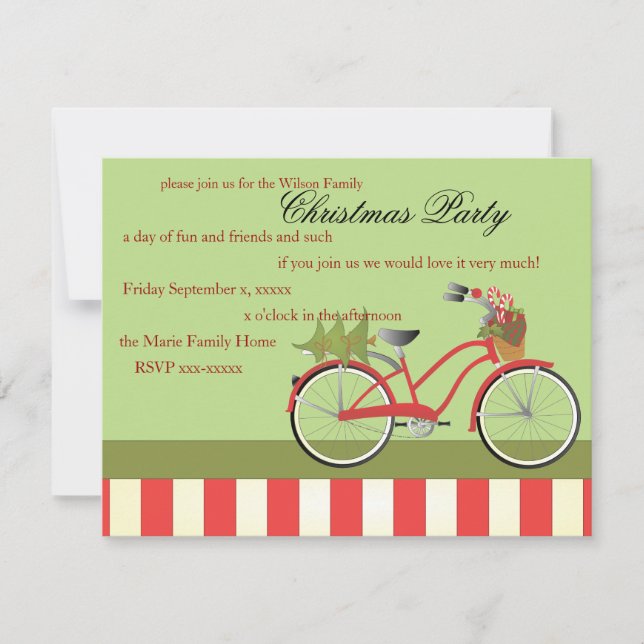 Invitación Bicicleta navidades (Anverso)
