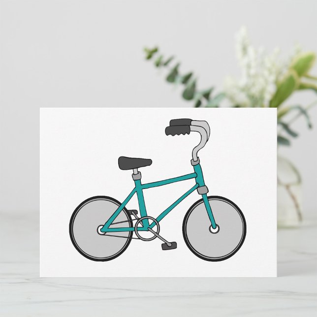 Invitación Bicicleta Retro Azul Simple (Subido por el creador)
