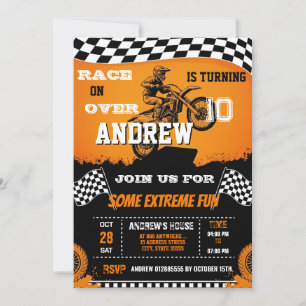 Invitación Bicicleta sucia motocross personal para niños Cump