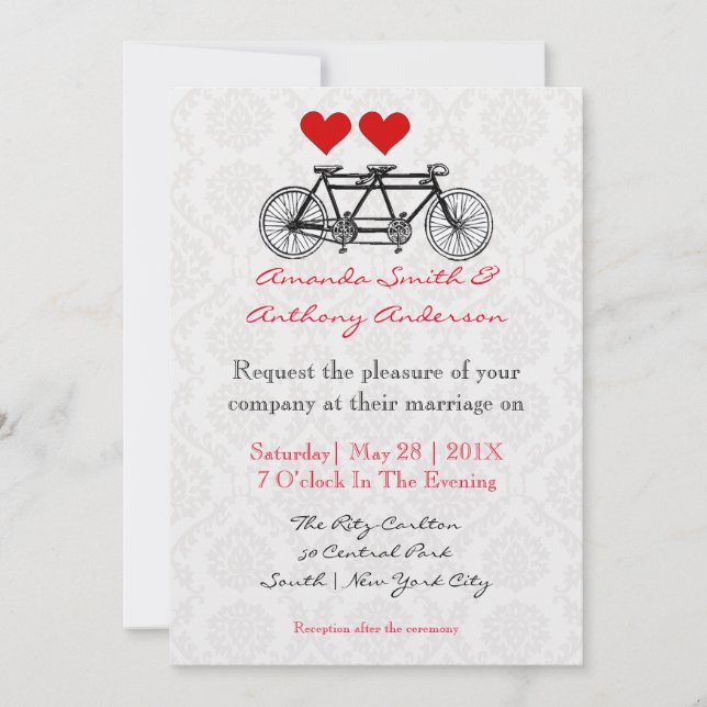 Invitación Bicicleta tándem (Anverso)