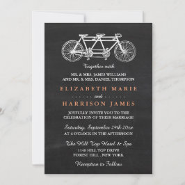 Invitación Bicicleta Tandem En El Boda Chalkboard