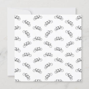 Invitación Bicicleta Tandem Vintage Bicicletas de Dos Asiento