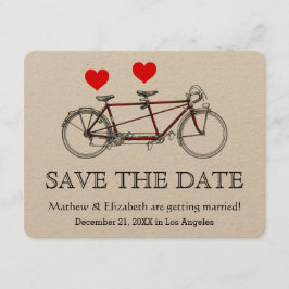 Invitación Bicicleta Tandem Vintage Encantadora para Boda Gua