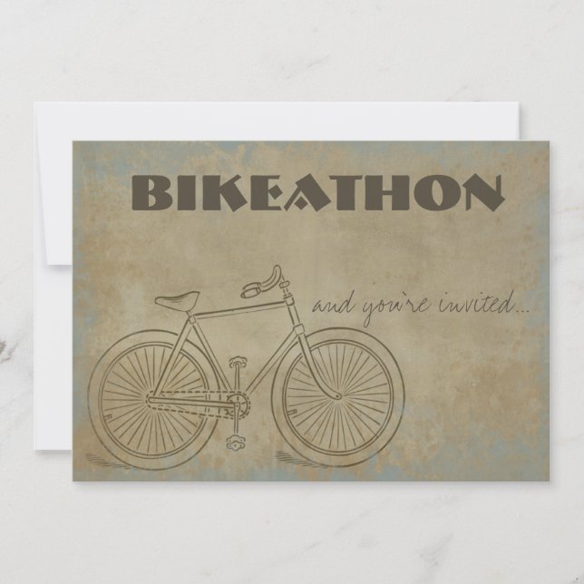 Invitación Bicicleta Vintage Bikeathon Inivation (Anverso)