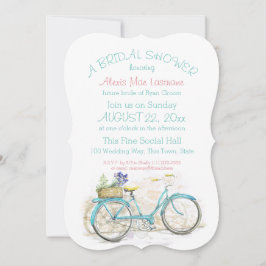 Invitación Bicicleta vintage con ducha de canasto
