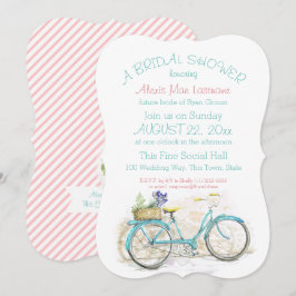 Invitación Bicicleta vintage con ducha de canasto
