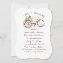 Invitación Bicicleta vintage con ducha de novia con cesta de