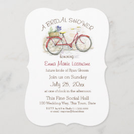 Invitación Bicicleta vintage con ducha de novia con cesta de 