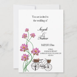 Invitación Bicicleta Vintage con flores