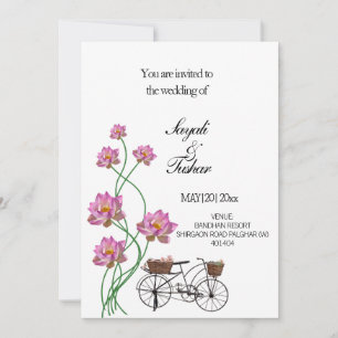 Invitación Bicicleta Vintage con flores