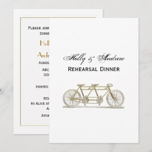 Invitación Bicicleta Vintage Construida Para Dos / Tandem Bik