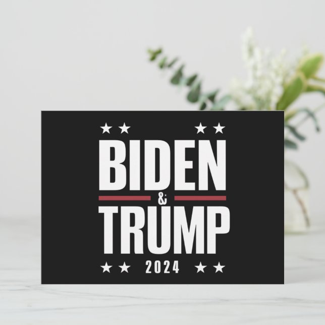 Invitación Biden Trump 2024 Divertido candidato a la presiden (Anverso de pie)