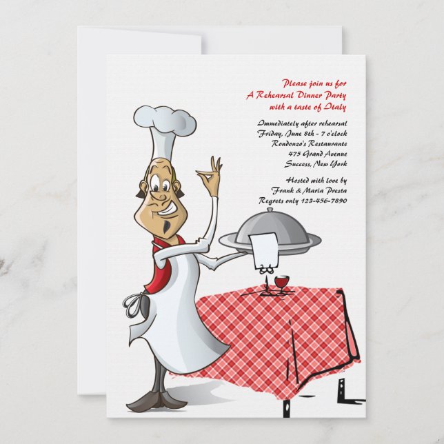 Invitación bien escogida de la cena del ensayo del (Anverso)