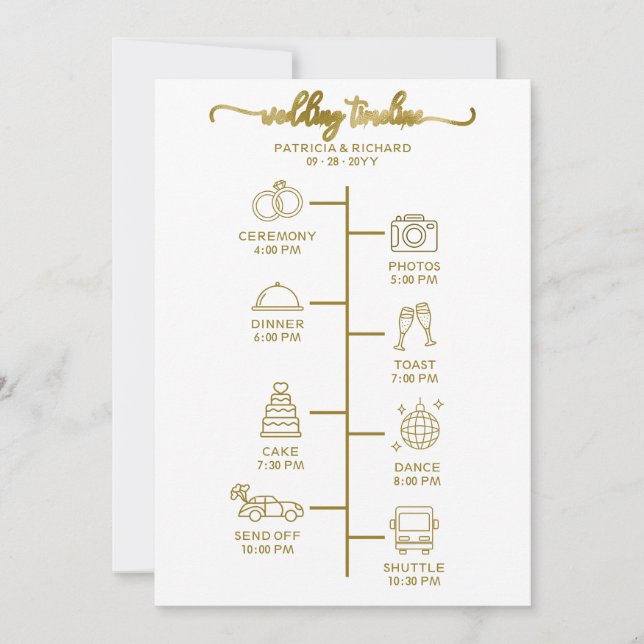 Invitación Bienvenida a Boda de guión de Moda de iconos tiner (Anverso)
