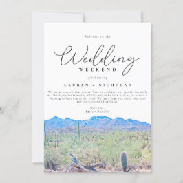 Invitación Bienvenida a fin de semana del Boda de Arizona