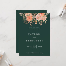 Invitación Bienvenida a la elegante boda de otoño con flores 