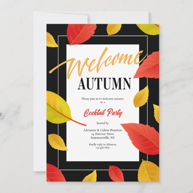 Invitación Bienvenida a la moda de otoño (Anverso)
