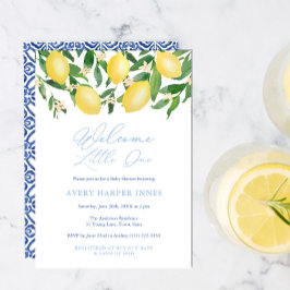 Invitación Bienvenida a Little One Amalfi Lemons Boy Baby Sho