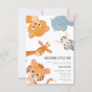 Invitación Bienvenida a Little One Baby Animals Invita Baby S