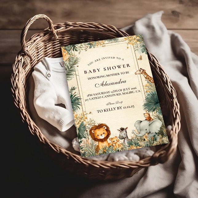 Invitación Bienvenida al bebé safari caprichoso (Subido por el creador)