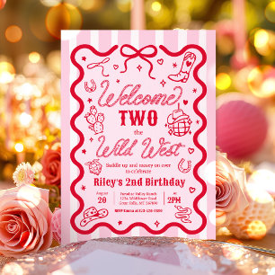 Invitación Bienvenida al Salvaje Oeste Vaquera Cumpleaños 2