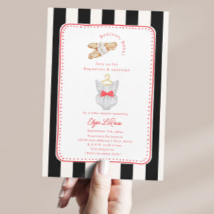 Invitación Bienvenida Bebé Black & White Baby Shower de Niña
