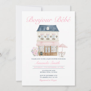 Invitación Bienvenida Bebé Café Francés Parisino Baby Shower