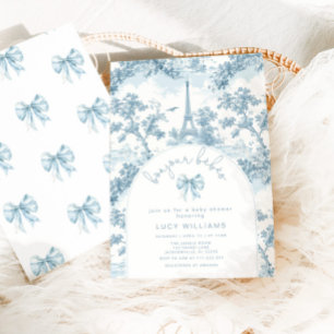 Invitación Bienvenida Bebés Toile Twins Ducha de Bebé Frances