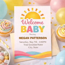 Invitación Bienvenida ducha de bebé Sunshine