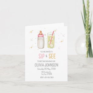 Invitación Bienvenida Fiesta de Cumpleaños de la Bebé Niña Si