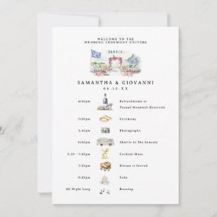 Invitación Bienvenida Fin de Semana de Boda Grecia Digital