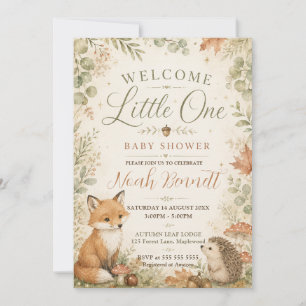 Invitación Bienvenida pequeña ducha de bebé del bosque