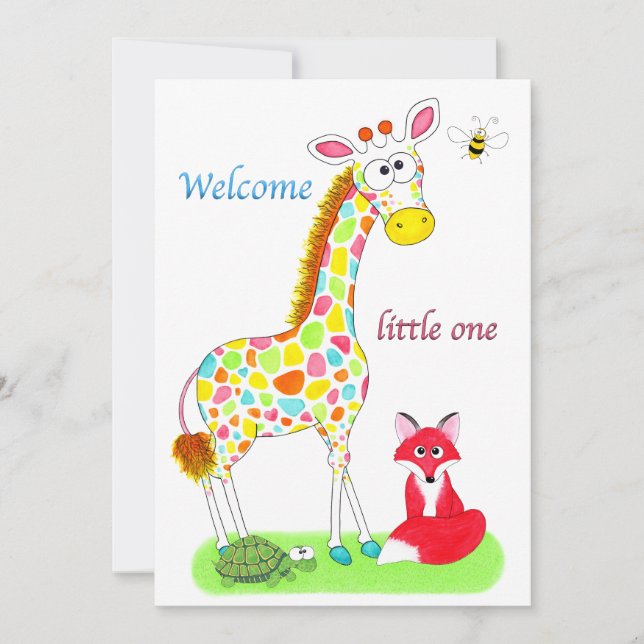 Invitación Bienvenida Pequeño Un Bebé (Anverso)