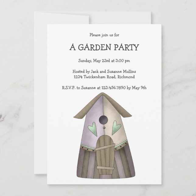 Invitación Bienvenida Primavera ・ Aves Púrpura (Anverso)