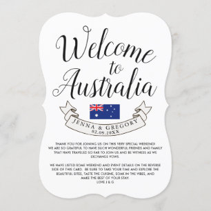 Invitación Bienvenido a Australia Costumbre de boda de dest