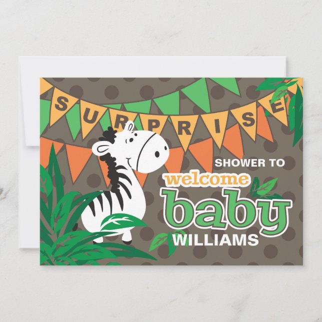 Invitación Bienvenido a Baby Surprise Baby Shower (Anverso)