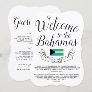 Invitación Bienvenido a Bahamas   Boda de Destino Personaliza