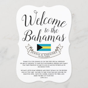 Invitación Bienvenido a Bahamas   Boda de Destino Personaliza