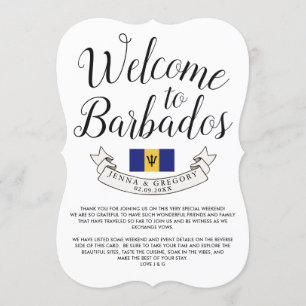 Invitación Bienvenido a Barbados Favor de Boda de Destino