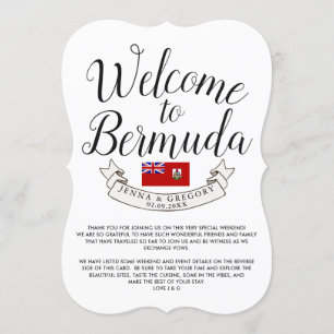 Invitación Bienvenido a Bermudas Favor de boda de destino