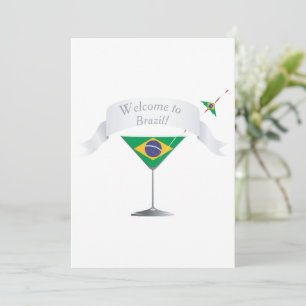 Invitación Bienvenido a Brasil Copa de Martini Bandera Brasil