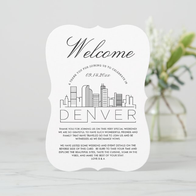Invitación Bienvenido a Denver | Detalles de invitados (Anverso de pie)
