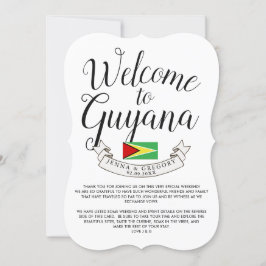 Invitación Bienvenido a Guyana | Boda de destino personalizad